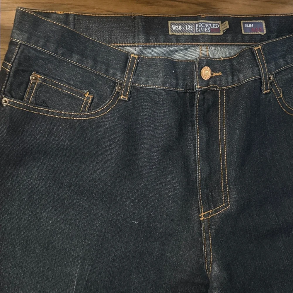 Recycled Blue Mens Slim Fit Denim Jeans